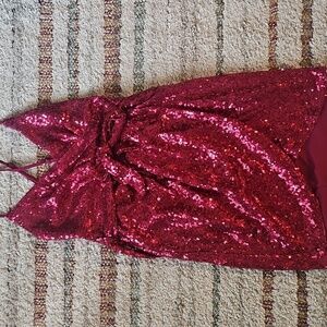 Hello Molly Sequin Burgundy Red Dress NWT Size Small
